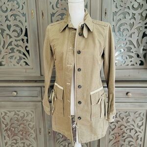 Prada olive green army utility barn jacket 40